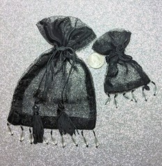 Jewelry Bags Organza Bags BLACK Gift Pouch Candy Wedding Favor Mix 5×7 3×4 48pcs