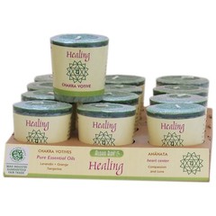 Premium Scented Hand Made Chakra Energy Candle Votive 12-Pack Healing Anahata