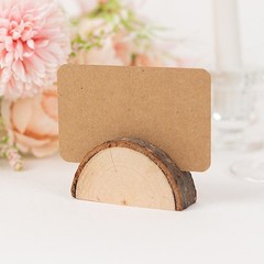 Natural 10 Semicircle 2.5″ Wood Table Sign Holders Place Cards Party Decorations
