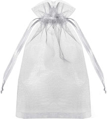 100PCS Premium Sheer Organza Bags, White Wedding Favor Bags with Drawstring, 4×6