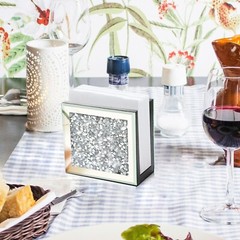 Crystal Crushed Diamond Mirrored Napkin Holder,Mirrored Vertical Holder, Cute…
