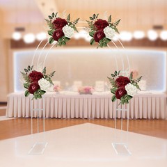 Elegant 8.53ft White Metal Wedding Arch with Sturdy Base for Events
