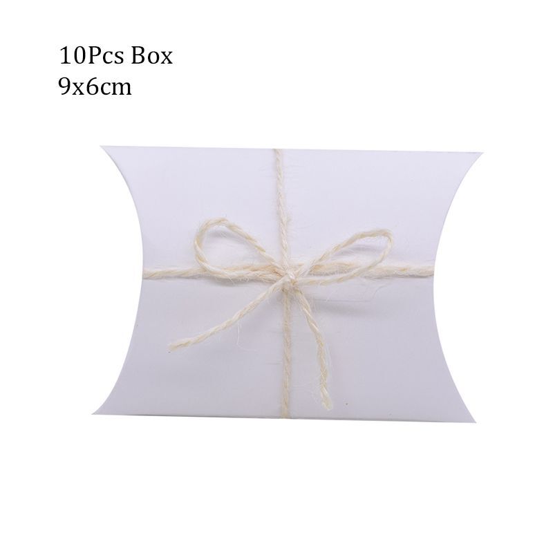 10pcs Pillow Shape Kraft Paper DIY Candy Box – Birthday Party Favor Gift Boxes 2