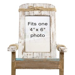 EXCELLO GLOBAL PRODUCTS Beach Chair Photo Frame: Holds 4×6 Vertical Photo. Ru…