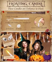 Halloween Decorations Floating Candles with Wand: 20Pcs 20Pcs Floating Candles