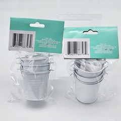 6 Count Favor Set Tins White Bucket Details Accessories Greenbrier – 2 Packages