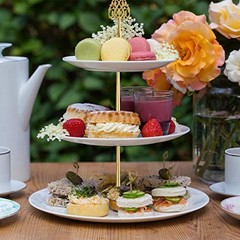 3 Tier 14″ Heavy Metal Cake Stand Holder Fruit Plate Stand Fitting Scepter Gold