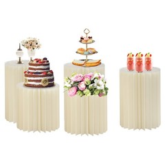 5Pcs Foldable Paper Column Display Stands, Round Cylinder Wedding Flower Stands