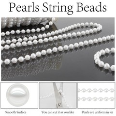 Pearl Garland, 6 MM White Faux String of Pearls, 78 FT Pearl Garland for Chri…