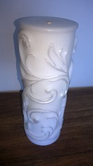 Lillian Rose 9″ Unity Pillar Candle Wedding Unscented White – Off White & Silver