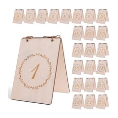 Table Top Decorations Numbers for Wedding Reception 1-24 Double Sided Real Wood