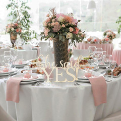 «She Said Yes» Wedding Engagement Centerpiece Table Decor,Bridal Shower Wedding