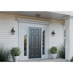 Three-Light Beveled Glass 9-3/4″ Close-to-Ceiling Bronze