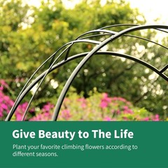 SCENDOR Metal Pergola Arbor, 95.3″ H x 45″ W Garden Wedding Arch Curved Black