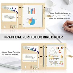 Toplive Padfolio 3 Ring Binder Organizer Business Portfolio Folder for Women,…