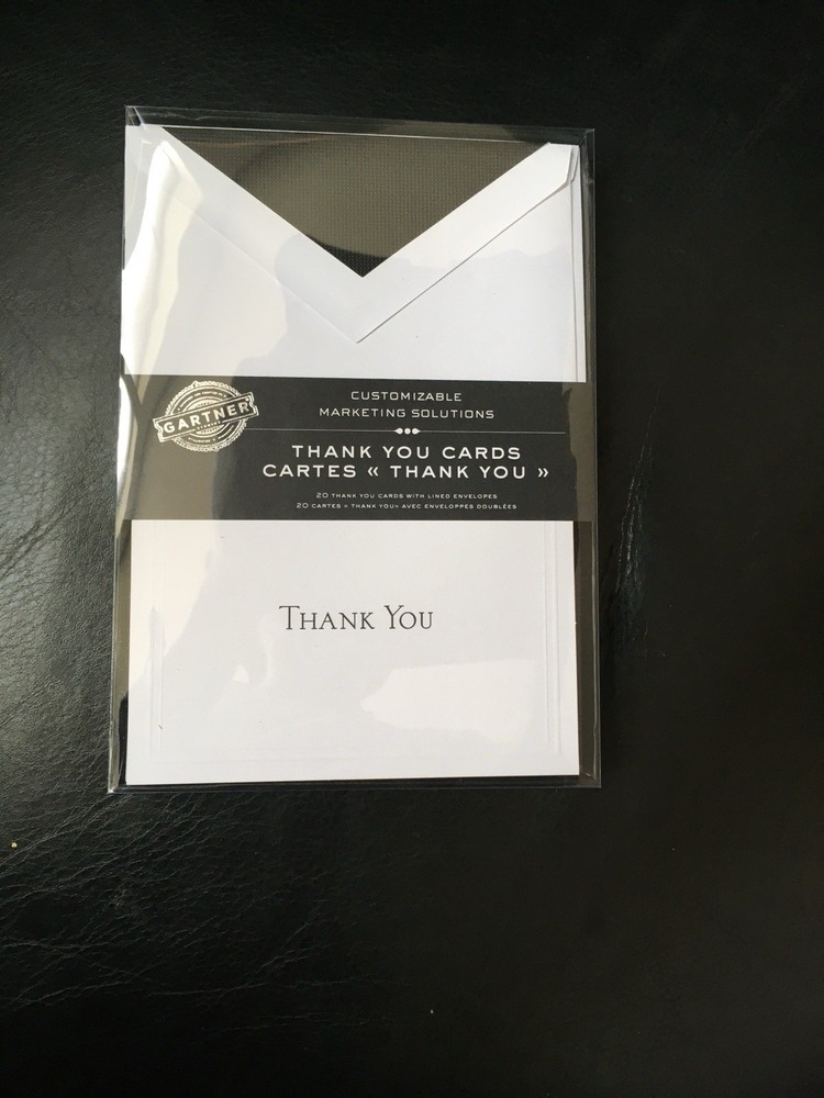Gartner Studios White/Black Thank You Cards, Count & 3 Rolls Of 100 Stamps NIP