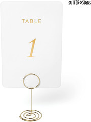 Wedding Table Numbers 1-30 Gold Card Holders Set | Elegant Table Seating Signs f