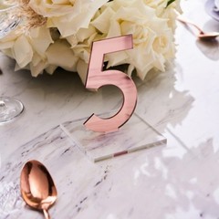 OnDisplay Luxe Laser Cut Mirrored Acrylic Wedding/Party/Event Table Numbers