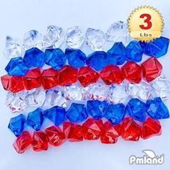 Acrylic Ice Rocks Crystals Gems ~550 Pcs 3 lbs Bulk Bag for Vase Patriotic