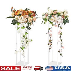 Acrylic Wedding Flower Stand Tall Display 2 Count Easy Assembly Sturdy Decor New
