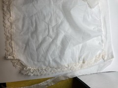 VTG 1950’s Set Of 2 Wedding Or Server Aprons Lace White And Apricot Colors MCM