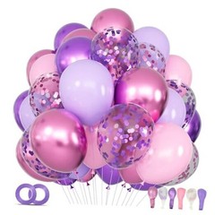 68Pcs Pink and Purple Balloons 12 Inch Metallic Purple Pink Latex Pinkpurple