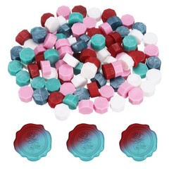 4Pcs Wax Seal Beads Hexagon Sealing Beads Kit Green/Pink/White/Red/Blue
