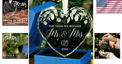 Beautifully Packaged Mr & Mrs 2026 Glass Ornament – Elegant Holiday Decor