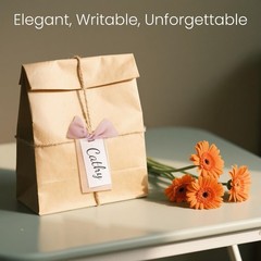 20 PCS Blank Name Place Cards Dusty Pink Ribbon Wedding Seating 3.94×2.17 In
