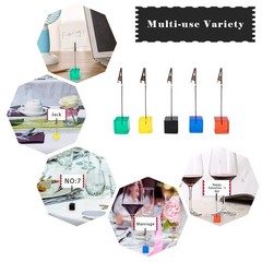 10pcs Table Number Holder Name Place Card Memo Clip Colorful