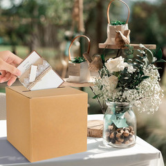 Kraft Card Box Raffle Box Voting Card Receiving Money Holder for Wedding Recepti