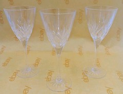 Princess House Lead Crystal Wine Glasses Set of 3 Vintage Fast Ship!