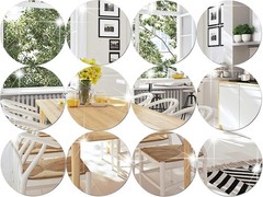12 Pcs Acrylic Round Mirrors Candle Plate Set for Table Centerpieces 5 Inch N…