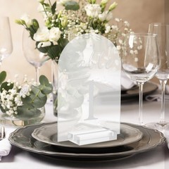 10pcs Clear Arch Sign with Stand, 5″x7″ Table Number Holders(Numbers 1-10)