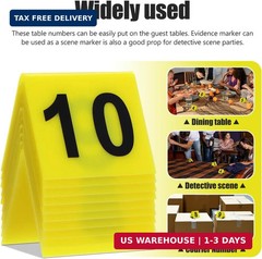 Luxshiny 10 Pack Acrylic Tent Table Numbers, 1-10 Double-Sided Numbered Table Si