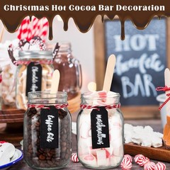 Sunnychicc 6 Set Christmas Hot Cocoa Bar Supplies Chocolate Glass Jar…
