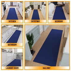 Machine Washable Modern Solid Design Non-Slip Rubberback 3×10 Traditional Runner