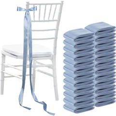 Dusty Blue 24 Pcs Wedding Bows Aisle Decorations Satin Bows for Chairs Decorativ