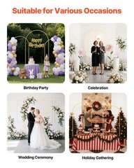 VEVOR Arch Backdrop Stand Metal Arch Backdrop Stand 7.2/6.6/6 ft 3 PCS Wedding