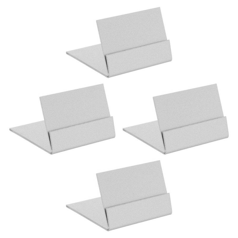 4Pcs Stainless Steel Place Card Holders Table Sign Stand for Restaurant Use