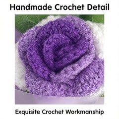 Crochet Flower Bouquet,Handmade Knitted Artificial Flowers,Crocheted Purple