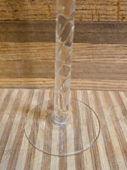 Tall Martini Glass Shaped Vase Centerpieces 10” Clear Twisted Stem W/ Amber Top