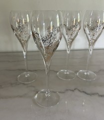 Nice! Set Of 17 Embossed Floral Gold Tone 8” Champagne Flutes 2 Sets Available