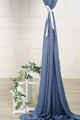 9.6 Feet x 10 Feet Dusty Blue Silky Soft Curtain Wedding Backdrop Drapes, Sli…