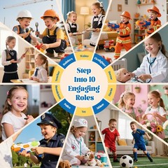 10 Pack Kids Pretend Play Notepads, 40 Pages Kids Playtime Pads, 4» x 6» Al…
