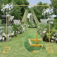 8.2FT x 8FT Backdrop Stand Heavy Duty with Base, Gold Portable Matte Gold