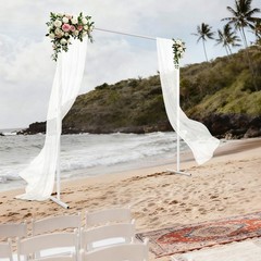 Square Freestanding Wedding Arch Backdrop Metal Frame 2 × 2 m White