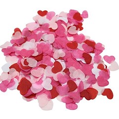 1 Inch White Pinks Red Tissue Paper Heart Confetti Wedding Reception