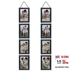4×6 Collage Picture Frames for Wall Mount Set of 2, 8 4×6-Vertical Black