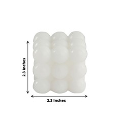 2 WHITE Bubble Cube Unscented Paraffin Wax CANDLES Wedding Centerpieces Events